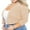 Brown, variant on Women's Plus Size Lightweight Shrug White 2X Open Front Knit 3/4 Sleeve Cropped Bolero Cardigan Sweater Clothes Coat Tops for Evening dresses