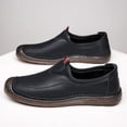 thumbnail image 6 of Men's Casual Loafers Slip On Leather Shoes Lightweight Driving Shoes Moccasins Classic Penny Loafer Flats Boat Shoes Outdoor Walking Shoes, 6 of 12