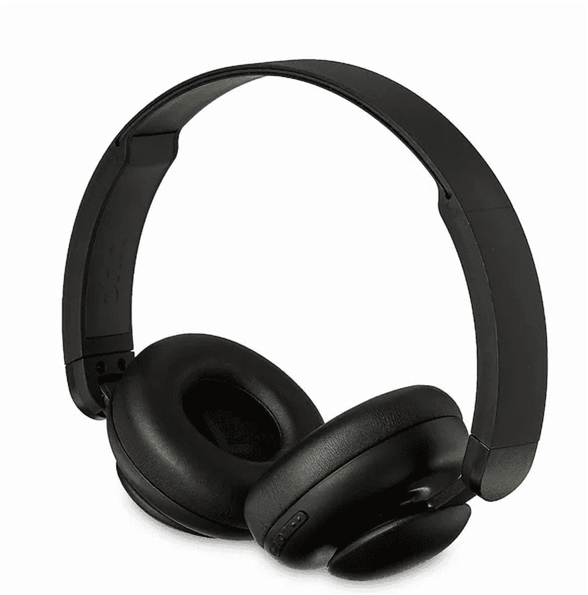 Wireless On-Ear Bluetooth Headphones with Mic and 24-Hour Playtime – Black
