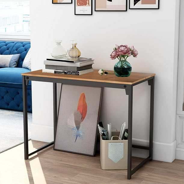 Console Table Home Office Desks Computer Desk for Entryway Black and