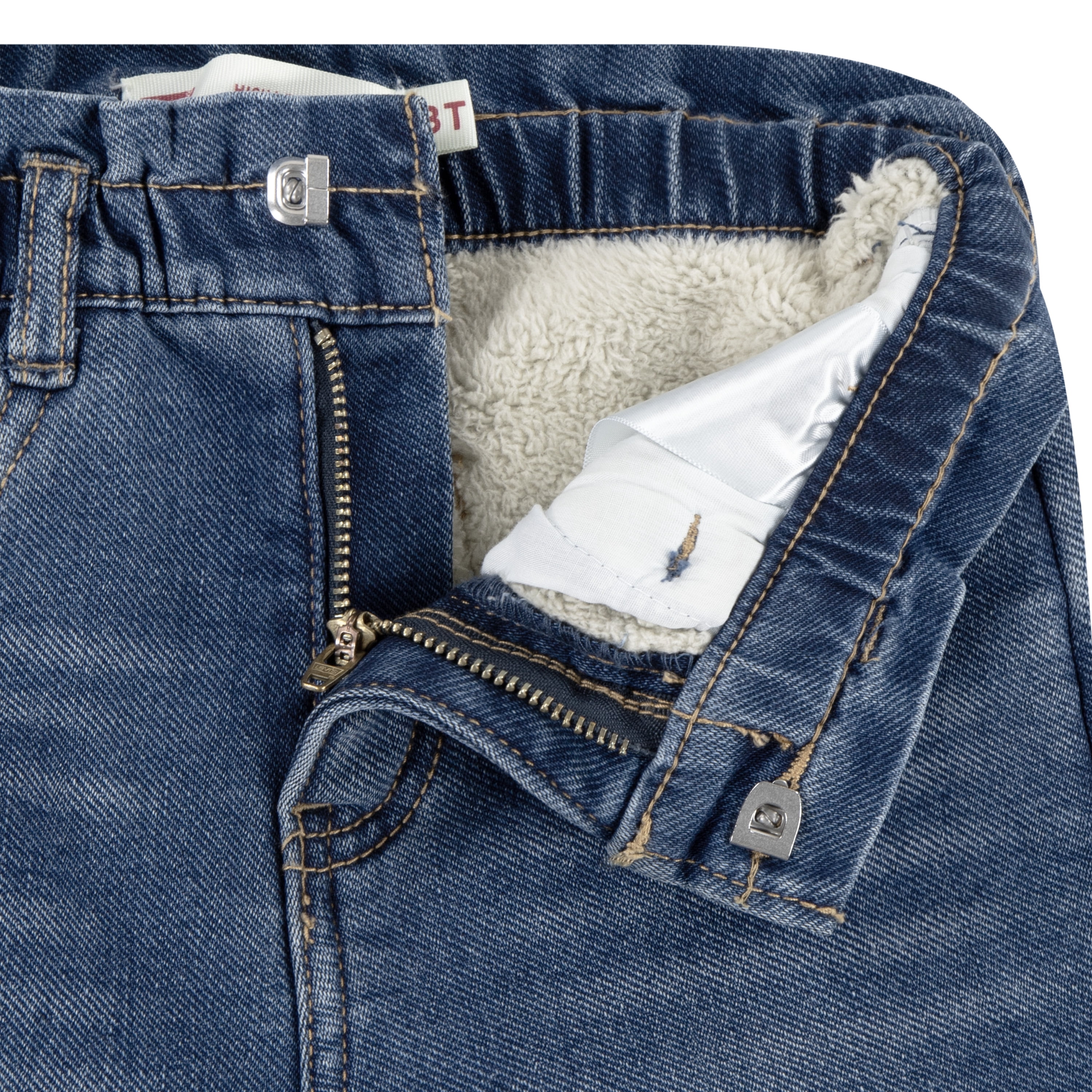 Levi's Girls Toddler Fleece Bonded Paperbag Jean, Sizes 2T-4T