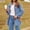 Blue, variant on Amidoa Soft Coats for Women Black Fleece Fuzzy Zip up Coats Long Color Block Collared Outwear Jackets for Women L
