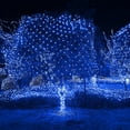 thumbnail image 2 of Solar Net Mesh String Lights, 9.8ft x 6.6ft 192 LED Outdoor Waterproof LED Lights with Remote for Party Christmas Holiday Garden Decor, Blue, 2 of 8