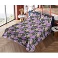 thumbnail image 4 of Ambesonne Floral Fitted & Flat Sheet with Shams 4 Pcs Set, Botanical Overlapping Art, Calking, Pale Eggplant and Khaki, 4 of 5
