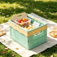 thumbnail image 3 of GIXUSIL 1 Pack Foldable Storage Box Pastel Blue Plastic Crates Multipurpose Collapsible Bins with lids Cute Organization Basket for Home Office Kitchen Picnic Camping 9.8×6.7 inch, 3 of 7