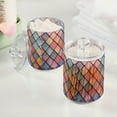 thumbnail image 2 of Yayeee 2 Pack Qtip Holder Bathroom Cotton Swab Canister with Lid Clear Dispenser Set, Pink Shimmering Pattern, 2 of 6