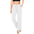 thumbnail image 5 of Khunlpohl Womens Sports Pants Workout Yoga Straight Leg Pant Drawstring Elastic Waist Casual Athletic Trousers with Pockets, 5 of 9