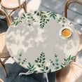 thumbnail image 3 of Green Leaf Fitted Tablecloth with Elastic Edged, Round Table Cloth for Dining Table, Sage Eucalyptus Farmhouse Country Plant Waterproof Oil Proof Table Cover for Indoor Outdoor 36"-44", 3 of 9
