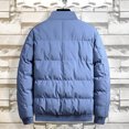 thumbnail image 5 of XMMSWDLA Deals Clearance Mens Plus Top Solid Casual Thicken Zipper Stand-up Collar Keep Warm Jacket Coats, 5 of 8