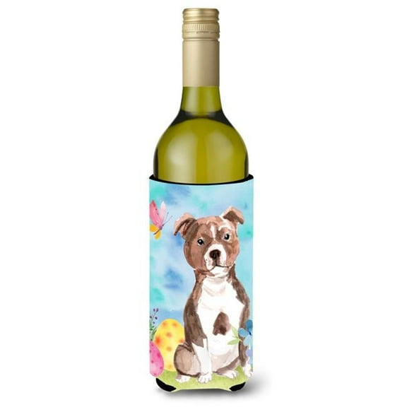 Red Staffie Bull Terrier Easter Wine Bottle Beverge Insulator Hugger
