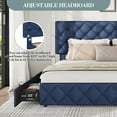 thumbnail image 2 of Eastvita King Size Bed Frame with 4 Storage Drawers & Adjustable Headboard, Blue, 2 of 8
