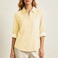 thumbnail image 5 of Noric Women's Striped Shirt Long Sleeve Button Down Lapel Collar Loose Fit Casual Office Business Tops, 5 of 9