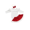 thumbnail image 4 of ITFABS Baby Christmas Outfit, Solid Color Romper + Fluffy Skirt + Headband, 4 of 9