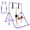 Purple + Steel, variant on Adjustable Height Childrens Gymnastic Bar with Bear Rings, Space Saving Foldable Steel Gymnastics Bar for Kids Indoor Home Use, Green