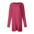 thumbnail image 3 of Levmjia Womens Tops Round Neck Long Sleeve Cotton Casual Blouse Solid Color Basic Shirt Comfortable Breathable Work Office Travel Everyday Wear Loose Fit All Season Fashion, 3 of 3