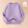 thumbnail image 6 of SERTG Boys and Girls Solid Color Knit Sweater Long Sleeve Round Neck Fall Winter Keep Warm Knitwear Top for Children 3-14 Years(Purple,7 Years), 6 of 6