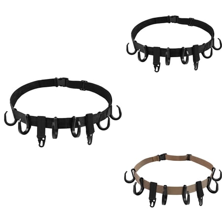 SeekLGT Hunting Tree Hook Strap with 8 Hooks Black Treestand Gear Hanger for Backpacks Bows Binoculars Outdoor Equipment Organizer