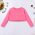 thumbnail image 5 of IWEMEK Girls Dress Casual Fall Cute Dresses Pink Long Sleeve Short Jacket Rose Floral Print Spring Sleeveless Dress 2pcs, 5 of 8
