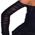 thumbnail image 3 of PENGXIANG T-Shirt à Col en V Femmes en Maille Patchwork à Manches Longues, 3 of 6