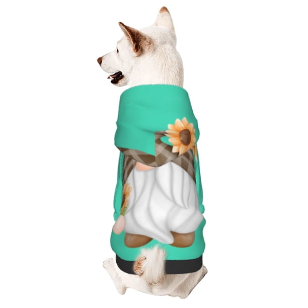 Balery Sunflower Gnomes 4 Sudadera con Capucha para Perros Pequeños – Ropa para Mascotas, Disfraz para Perros y Gatos, Ideal para Fiestas y Cosplay-X-Small