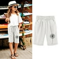 thumbnail image 2 of lnmuld Girls Casual Solid Color Shorts - Elastic Waist, Side Pockets, Lightweight Comfortable Color:White,Size:9-10 Years, 2 of 3