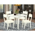 thumbnail image 4 of East West Furniture Oxford 5-piece Wood Dinette Set in Linen White, 4 of 4