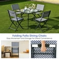thumbnail image 5 of Patiojoy Set of 4 Patio PE Rattan Folding Chairs Dining Chairs with Anti-rust Frame for Garden Backyard, 5 of 8
