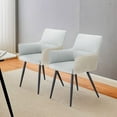 thumbnail image 4 of Clipop Modern Dining Chairs Set of 2,Faux Leather & Linen Fabric Upholstered,for Kitchen,Light Gray, 4 of 10