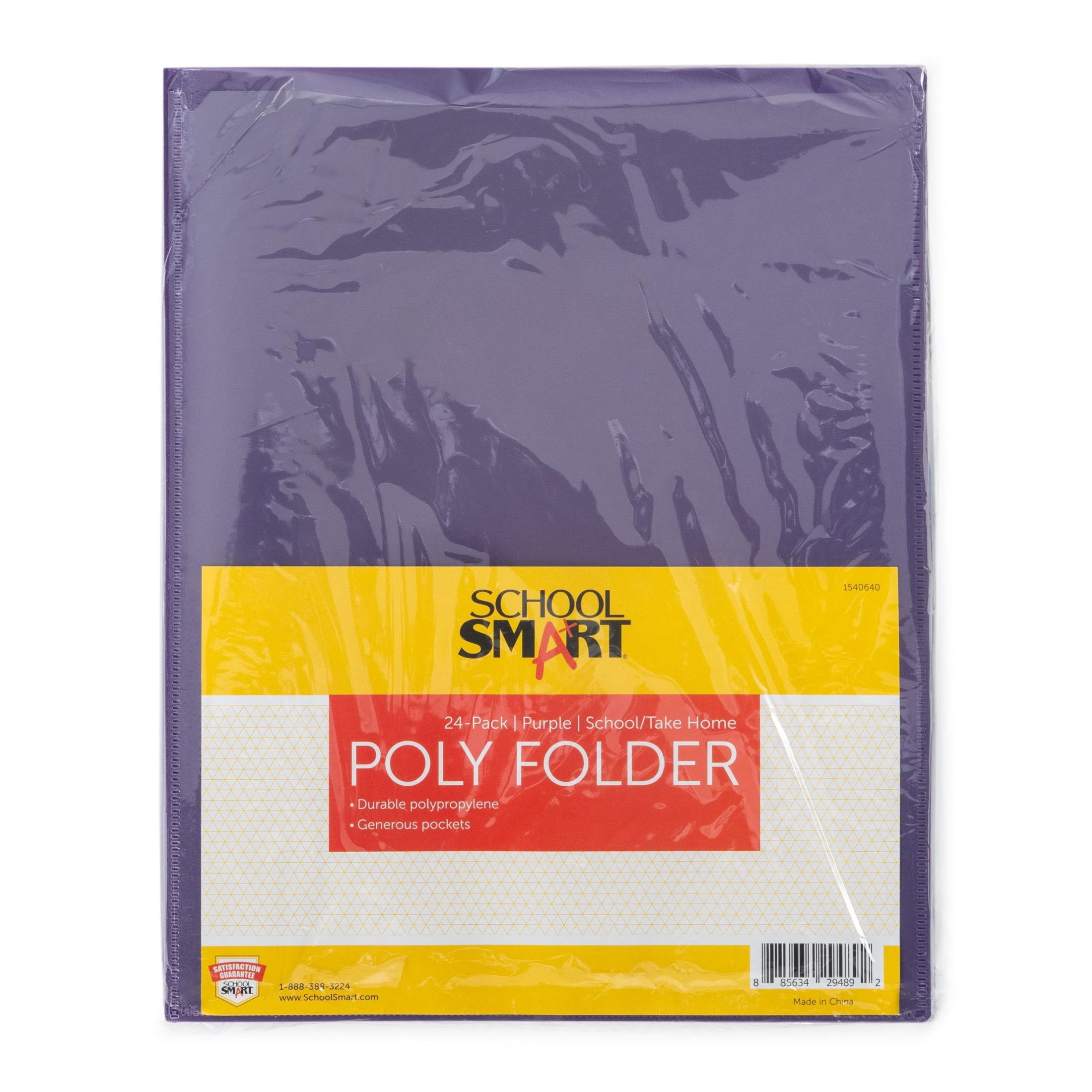 School Smart 1540640 Take Home Heavy-Duty Folder, Purple - Pack of 24