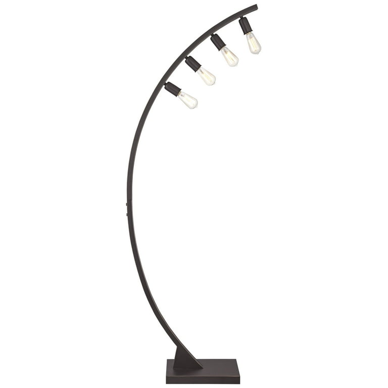 Franklin Iron Works Industrial Arc Floor Lamp 71 Tall Bronze Dimmable Led Edison Exposed Bulbs For Living Room Reading Bedroom Office Com Industrial Arc Floor Lamp, Exposed Bulb Floor Lamp