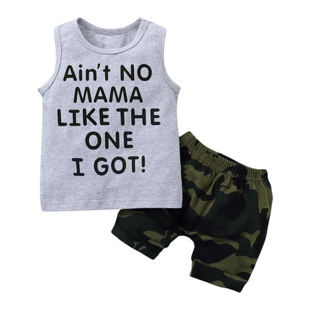 

ZIYIXIN Toddler Infant Baby Boy Camo Shorts Outfit Sleeveless Tops T-Shirt Shorts Summer Clothes Sets