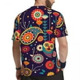 thumbnail image 3 of T Shirt For Men Vibrant Owl Running Summer Retro Floral Print Casual T-Shirts Hippie Tshirt For Men, 3 of 7