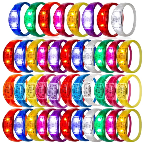 Pulseras LED Dhseinat activadas por sonido, 100 piezas para eventos