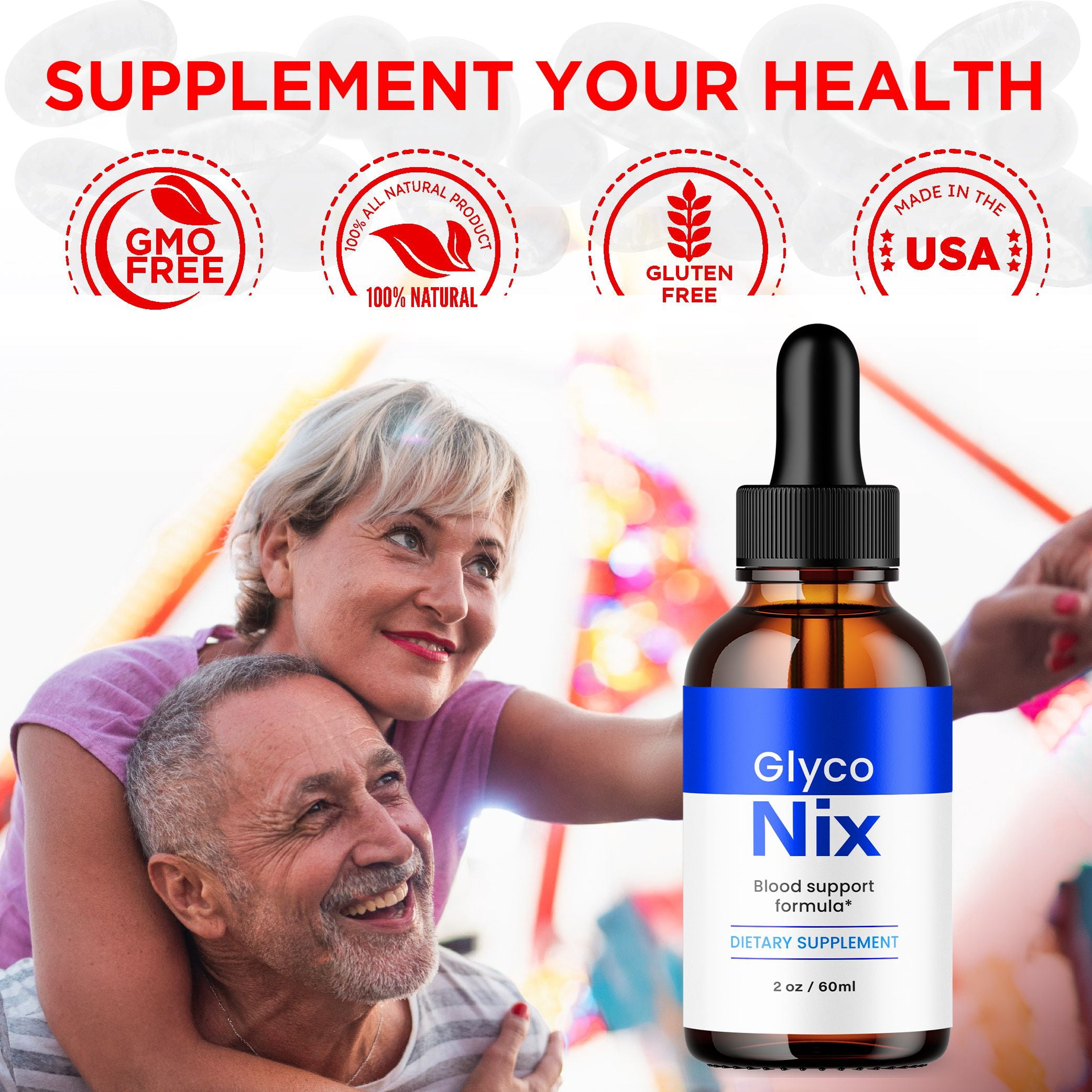 Glyco Nix Advanced Formula Drops Natural Support Supplement 60 Servings