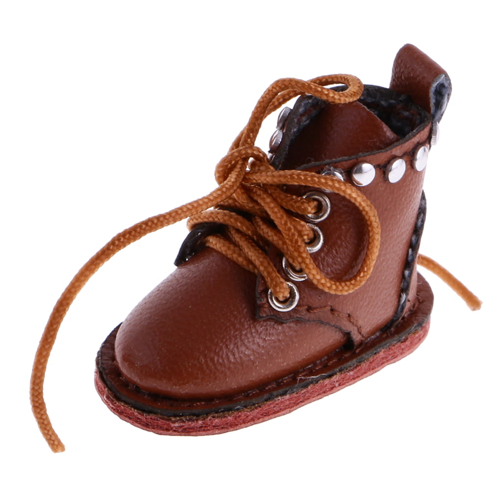Details about   Pair of Cute PU Leather Boots Shoes Fit for 12'' Blythe Doll Dress Up Brown