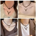 thumbnail image 2 of Vintage Leather Tiger Eye Stone Necklace Chinese Layered Neck Chain, 2 of 9