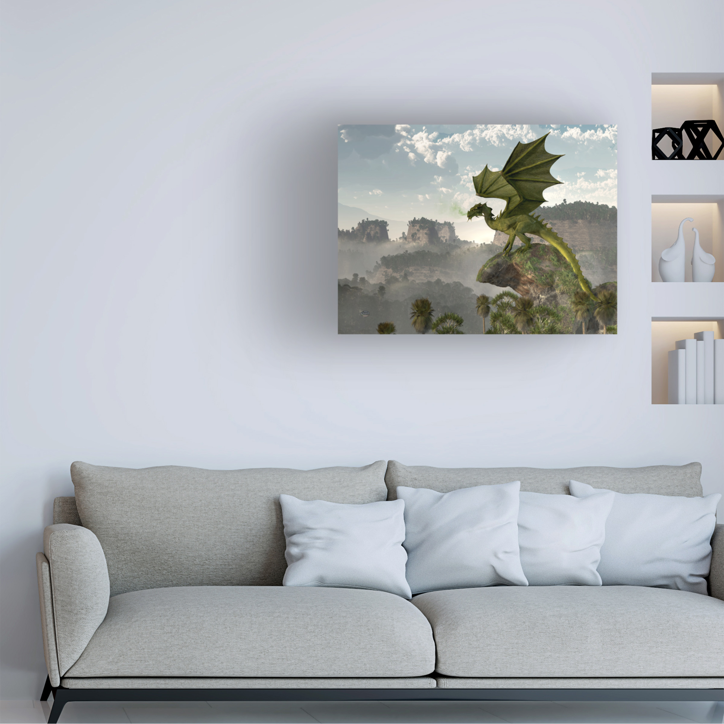 Trademark Fine Art 'Green Dragon' Canvas Art by Daniel Eskridge