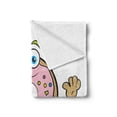 thumbnail image 2 of Smile Soft Flannel Fleece Throw Blanket, Cartoon Style Print of Waving Donut with Colorful Sprinkles Details, Cozy Plush for Indoor and Outdoor Use, 70" x 90", Rose Multicolor, by Ambesonne, 2 of 5