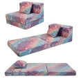 thumbnail image 1 of Colchoneta plegable de 3 cuerpos Sleep Mat MeMoreCool Unicornio Arcoíris que brilla en la oscuridad 160x66x13 cm, 1 of 9