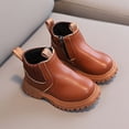 thumbnail image 3 of Eltusu Girls Booties, No Slip Windproof Casual Spring Winter Ankle Boots Brown Size 11.5 Little Kids, 3 of 6