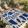 thumbnail image 2 of Outdoor Rug 3x5ft Abstract Blue Flowers Large Area Rug Simple Style Indoor Outdoor Carpet Outdoor Rugs Mats for Patio Camping,RV,Front Door, Outside Decor, 2 of 9