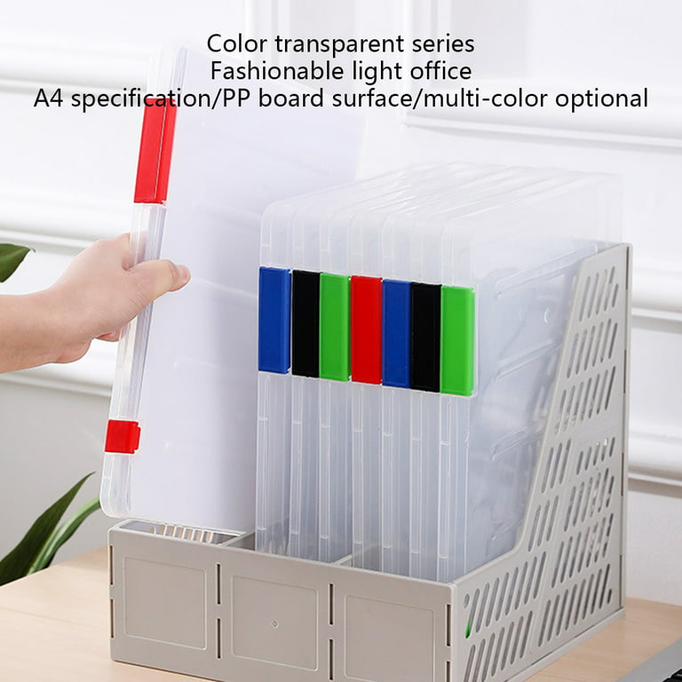 A4 Plastic Portable Case Document File Folder Transparent Paper Organizer  Box for Magazines Photos Cards 