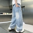 thumbnail image 6 of Boy Baggy Jeans Elastic Waist Wide Leg Jeans Back To School Outfits Kids Pants Boys Size 5-16 Years, 6 of 6