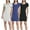 Set 4, variant on 3 Pack: Women's Mini Short Sleeve Ribbed Scoop Neck Casual T-Shirt Bodycon Dress