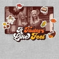 thumbnail image 2 of Women's Friends It Tastes Like Feet Thanksgiving Icons Scene  Graphic T-Shirt, 2 of 4