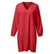 thumbnail image 1 of Jumpingount Vestido de mujer con cuello en V, manga larga, ropa suelta de otoño, traje de fiesta de línea A de color sólido, blanco, L Prendas para la parte del cuerpo Rojo METRO Jumpingount  AP003890-07, 1 of 3