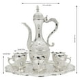 thumbnail image 7 of Vintage Metal Tea Set Coffee Set with Teapot, 6 Cups and Serving Tray Silver, 7 of 7