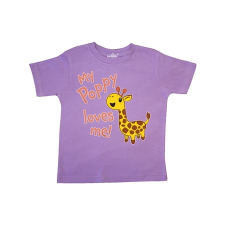 

Inktastic My Poppy Loves me- cute giraffe Gift Toddler Boy or Toddler Girl T-Shirt