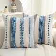 thumbnail image 1 of Juego de 2 fundas de almohada PLEPATE Boho Chenille de 45 x 45 cm, color azul, 1 of 9