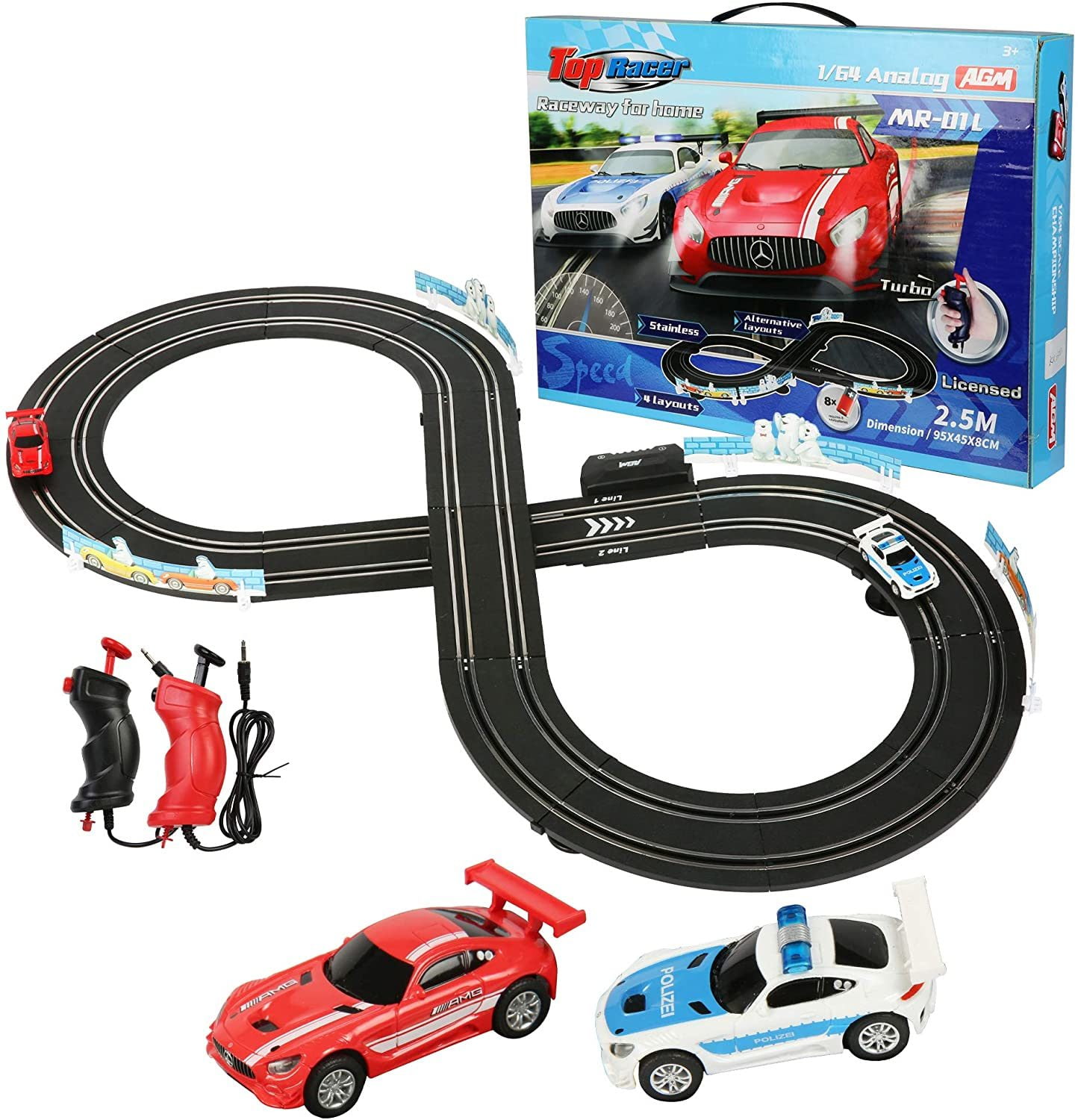 COLOR TREE Electric Racing Track Sets for Kids High-Speed Slot Car Dual Race Track Toys with 2 Cars for Adults Children Gifts 